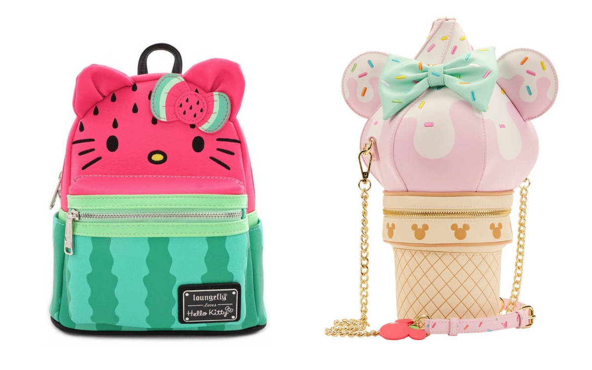 Mini sac à dos Loungefly Hello Kitty Pastèque et Sac à main Stitch Shoppe minnie crème glacée