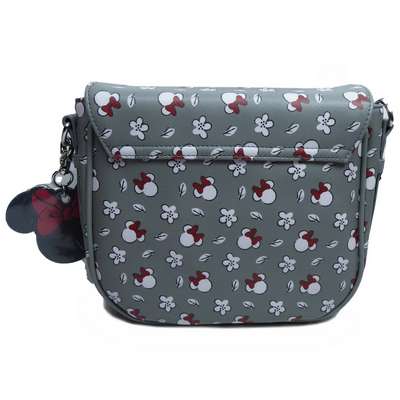 Minnie Head and Flowers Gray All Over Print