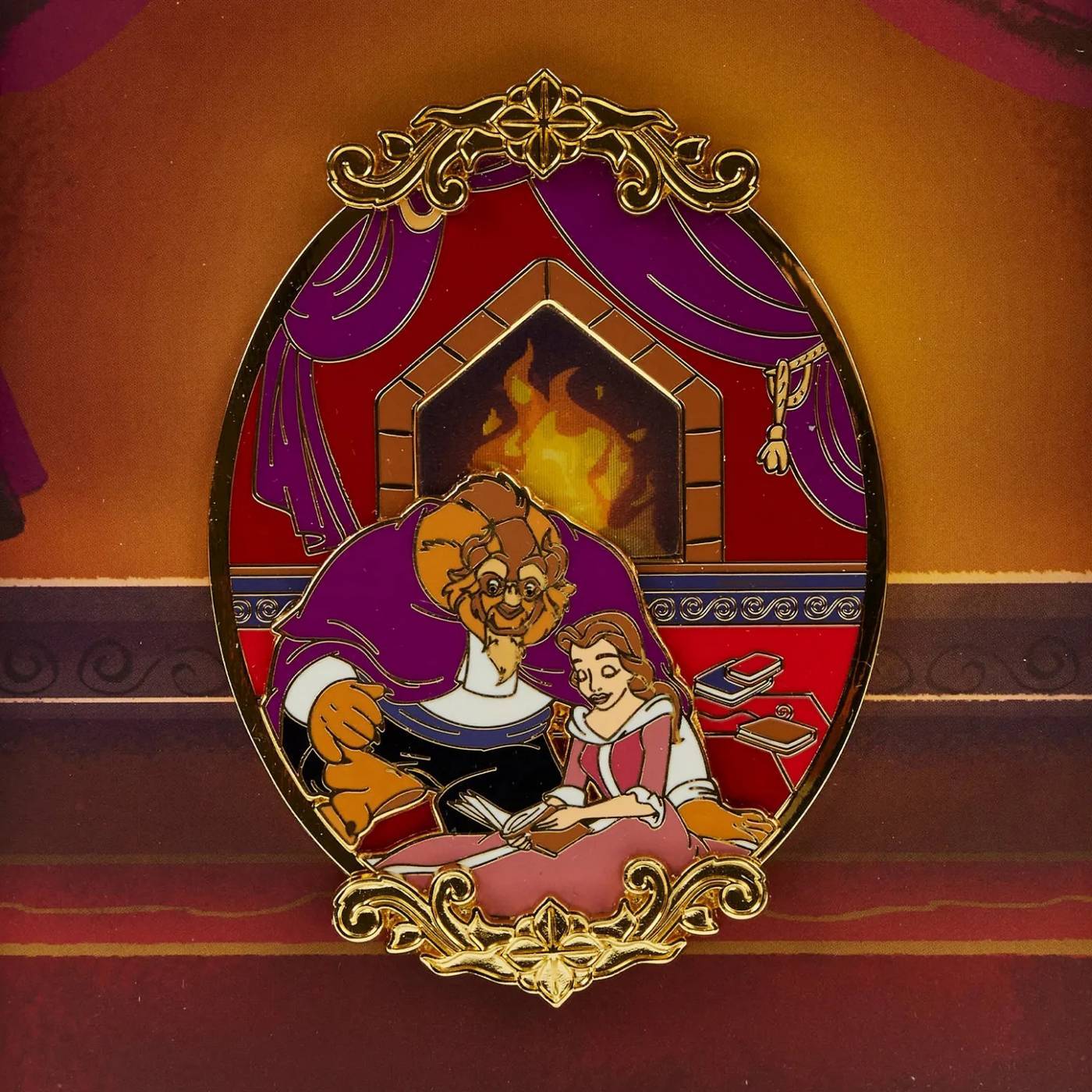 Beauty and the Beast Fireplace Scene Collector Box